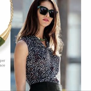 3 for $25 CAbi Bowie Tee black w/ burgundy